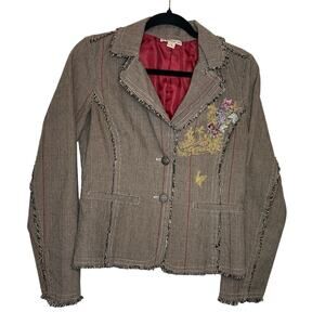 Y2K vtg Forever21 Indie Sleaze Embroider Dirty 2000s naughties Frayed Edge Sz M